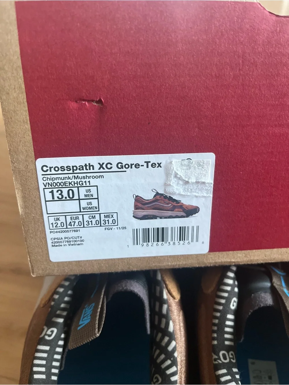 Vans Crosspath XC GORE-TEX Shoe Chipmunk Mens 13.0 US
